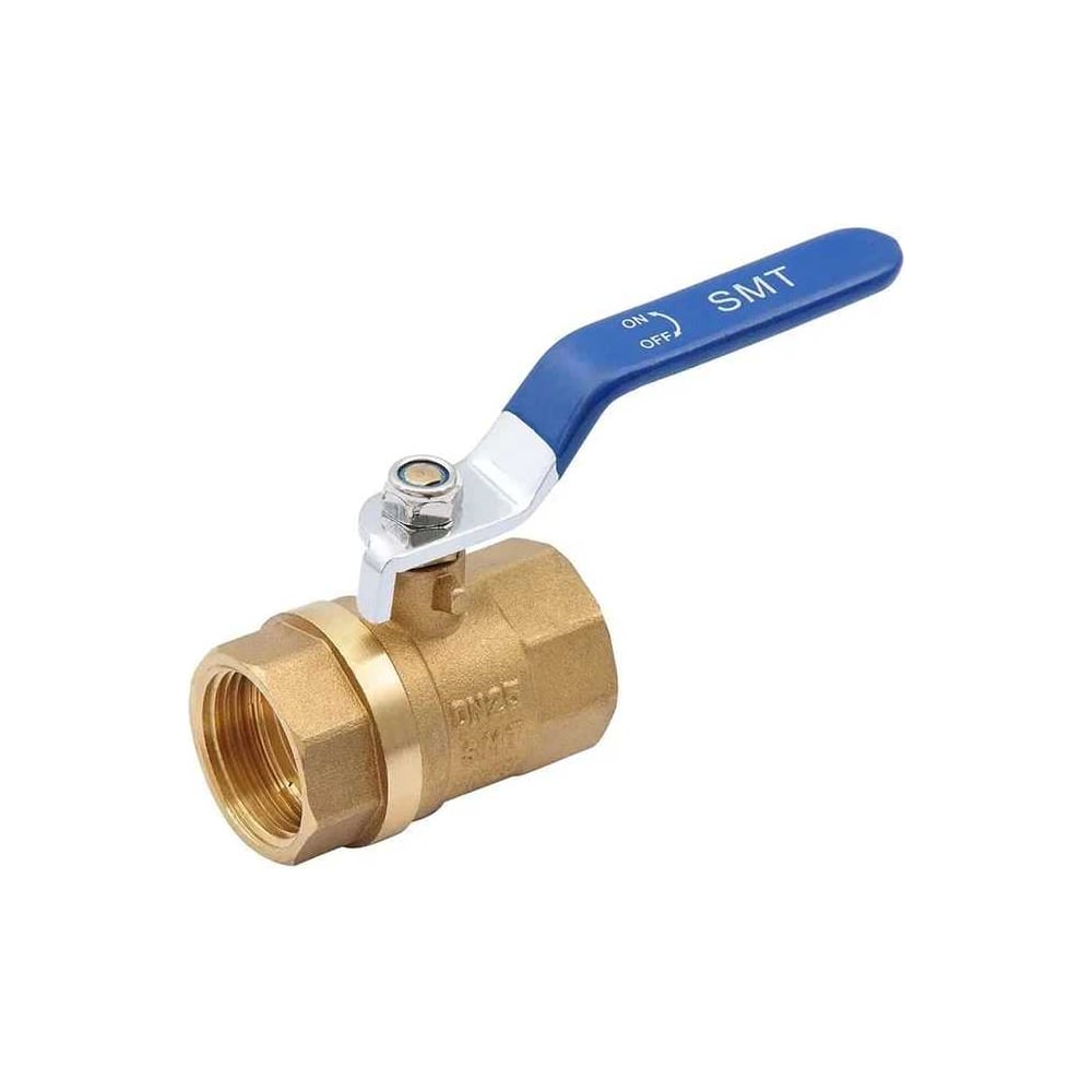 Изображение товара Шаровой кран SMT 1"FхF латунь с синей ручкой для бытовых систем водоснабжения