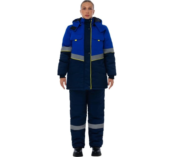 Изображение товара Костюм женский утеплённый Уралспецзащита Северная широта куртка + п/к, цвет васильковый/синий, размер 68-70, рост 170-176 з43-кпк-жен-син-68-170