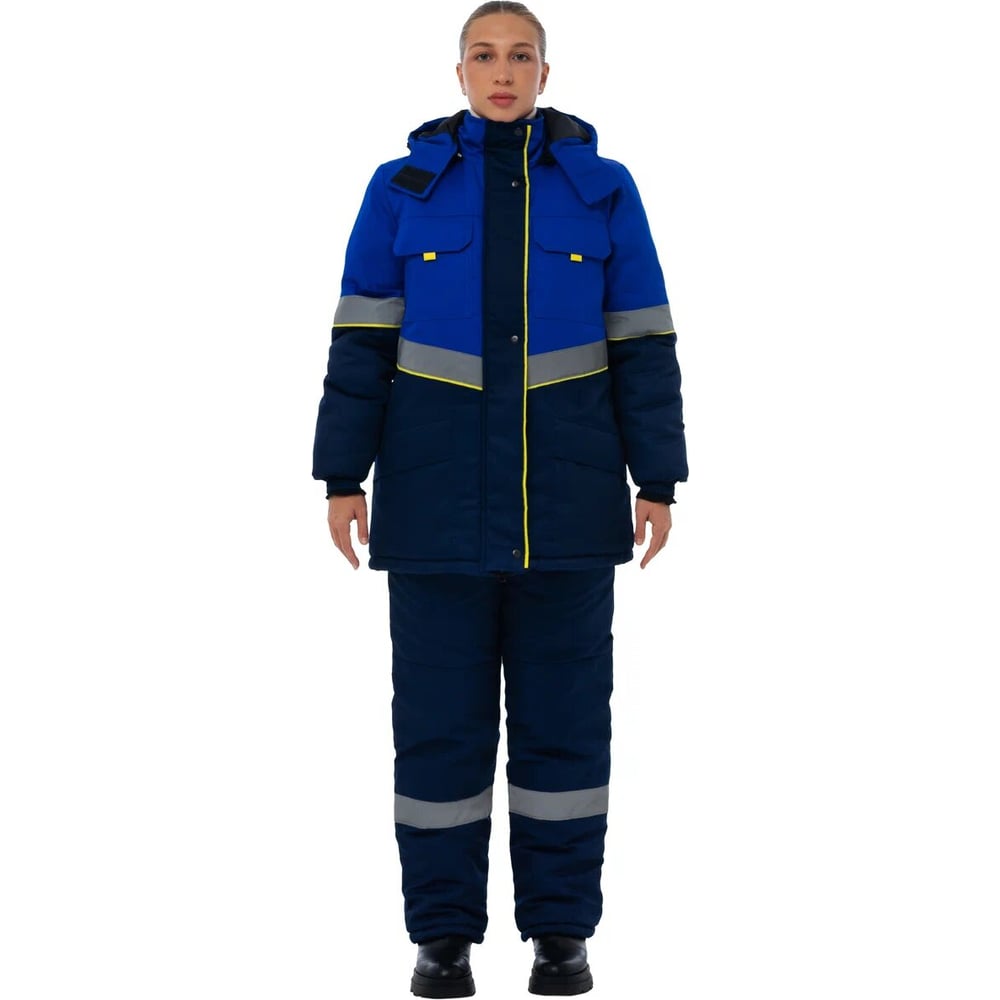 Изображение товара Костюм женский утеплённый Уралспецзащита Северная широта куртка + п/к, цвет васильковый/синий, размер 56-58, рост 194-200 з43-кпк-жен-син-56-194