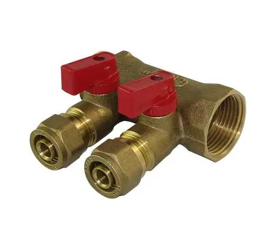 Изображение товара Коллектор с шаровыми кранами SMT 3/4х16х2, 2 выхода 1822Н051602