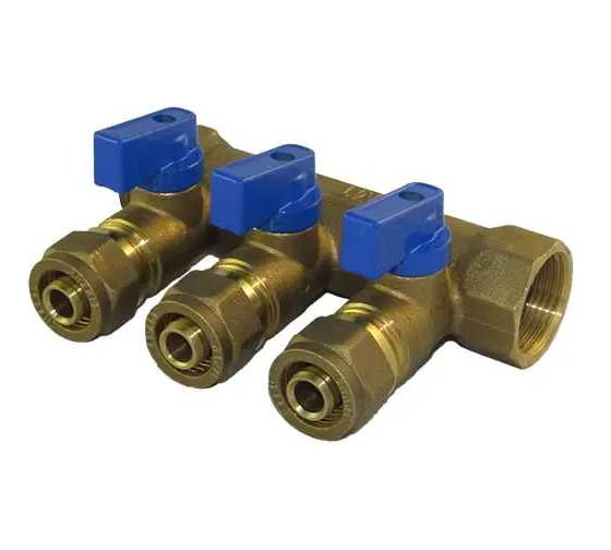 Изображение товара Коллектор с шаровыми кранами SMT 3/4х16х3, 3 выхода 1822Н051603