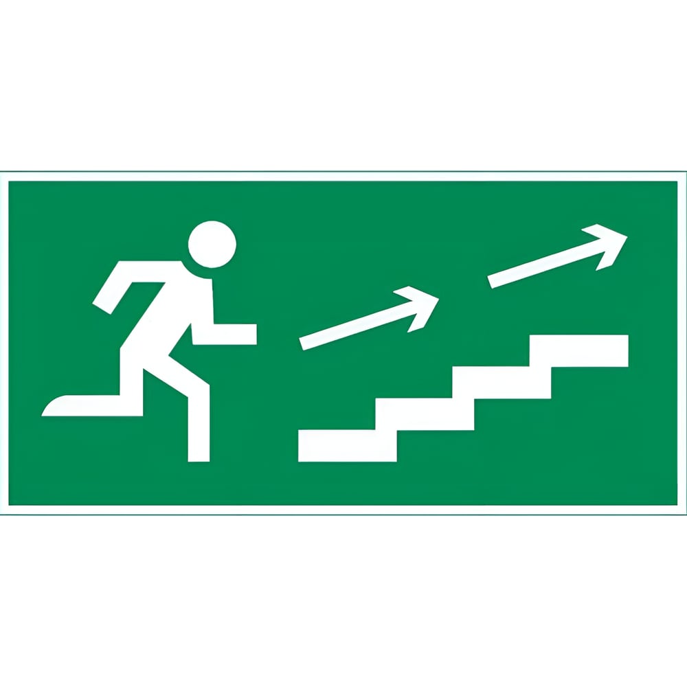 Изображение товара Пиктограмма VARTON "ПО ЛЕСТНИЦЕ ВВЕРХ ВПРАВО" 180x90мм для аварийно-эвакуационного светильника Compact V5-EM04-60.004.039