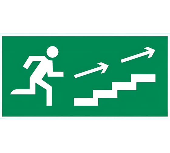 Изображение товара Пиктограмма VARTON "ПО ЛЕСТНИЦЕ ВВЕРХ ВПРАВО" 180x90мм для аварийно-эвакуационного светильника Compact V5-EM04-60.004.039