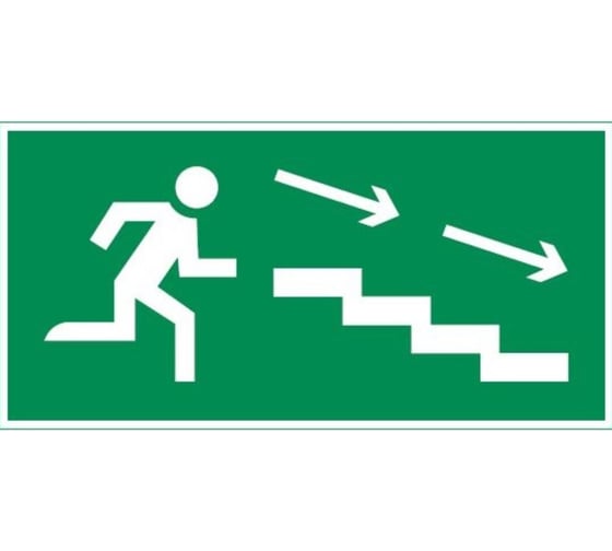 Изображение товара Пиктограмма VARTON "ПО ЛЕСТНИЦЕ ВНИЗ ВПРАВО" 180x90мм для аварийно-эвакуационного светильника Compact V5-EM04-60.004.037