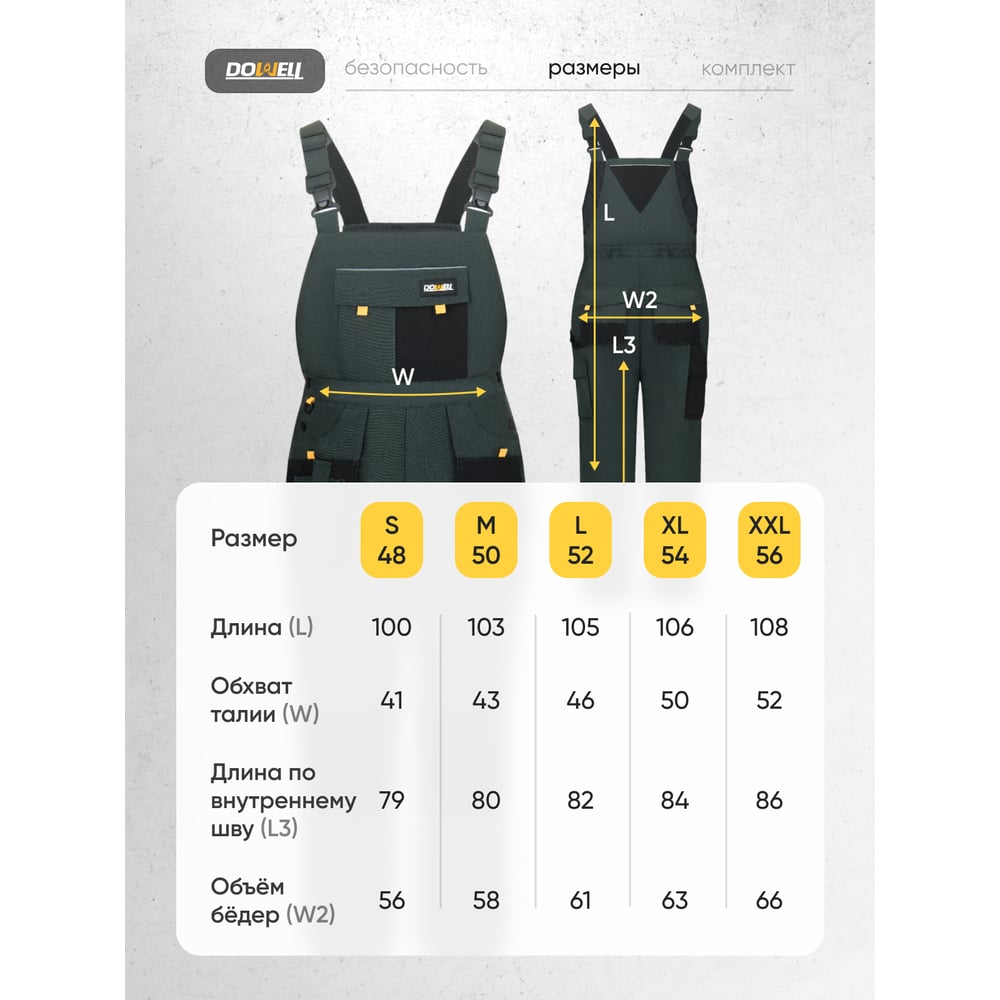 Изображение товара Полукомбинезон рабочий DOWELL Winter XXL D81571-XXL