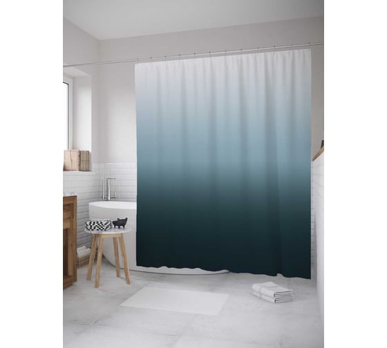 Изображение товара Штора (занавеска) для ванной JoyArty "Поверхность с градиентом" из сатена, 180х200 см с крючками, sc_8605