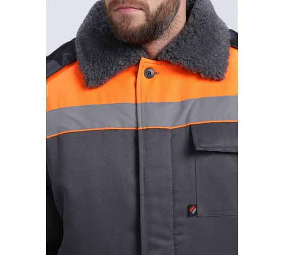 Изображение товара Костюм зимний Факел 87491234 Труженик-Ультра СОП ткань смесовая, 210 г/м3, брюки, темно-серый/оранжевый 87491234.021
