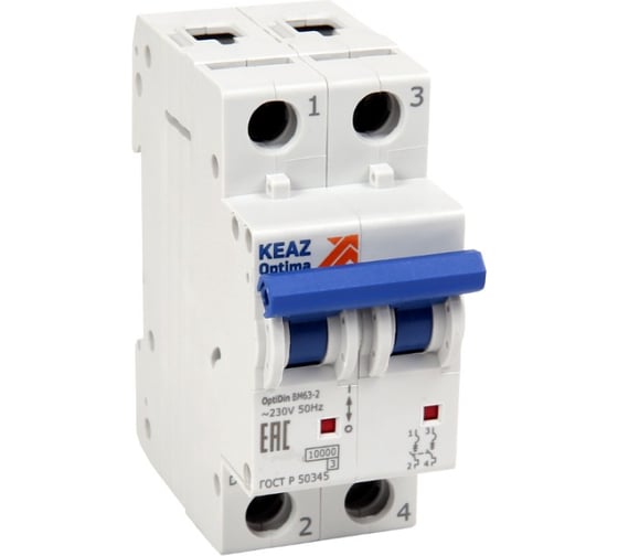 Изображение товара Выключатель автоматический модульный КЭАЗ OptiDin BM63-2D25-УХЛ3 (Новый) 260618