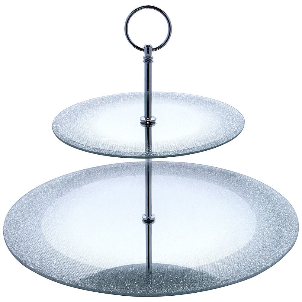 Изображение товара Двухъярусное сервировочное блюдо Agness SILVER MIRROR 300 мм стекло мрамор стиль