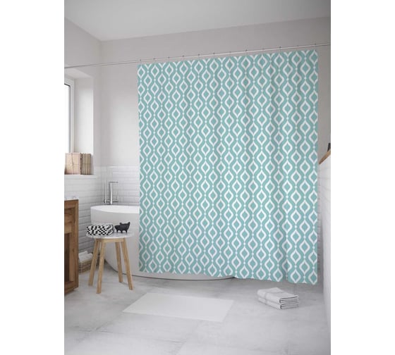 Изображение товара Штора (занавеска) для ванной JoyArty "Восточная занавеска" из сатена, 180х200 см с крючками, sc_32829