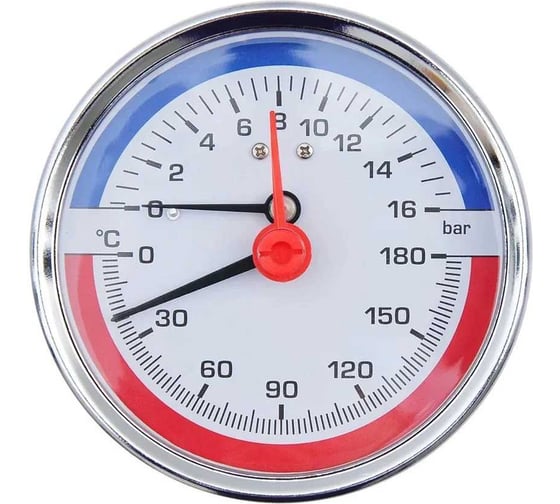Изображение товара Термоманометр аксиальный SMT 1/2", 16 бар, 180 C D80Н04-16/180