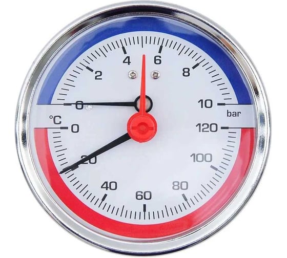 Изображение товара Термоманометр аксиальный SMT 1/2", 10 бар, 120 C D80Н04-10/120