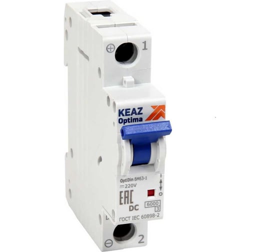Изображение товара Выключатель автоматический модульный КЭАЗ OptiDin BM63-1C5-DC-УХЛ3 (Новый) 261169