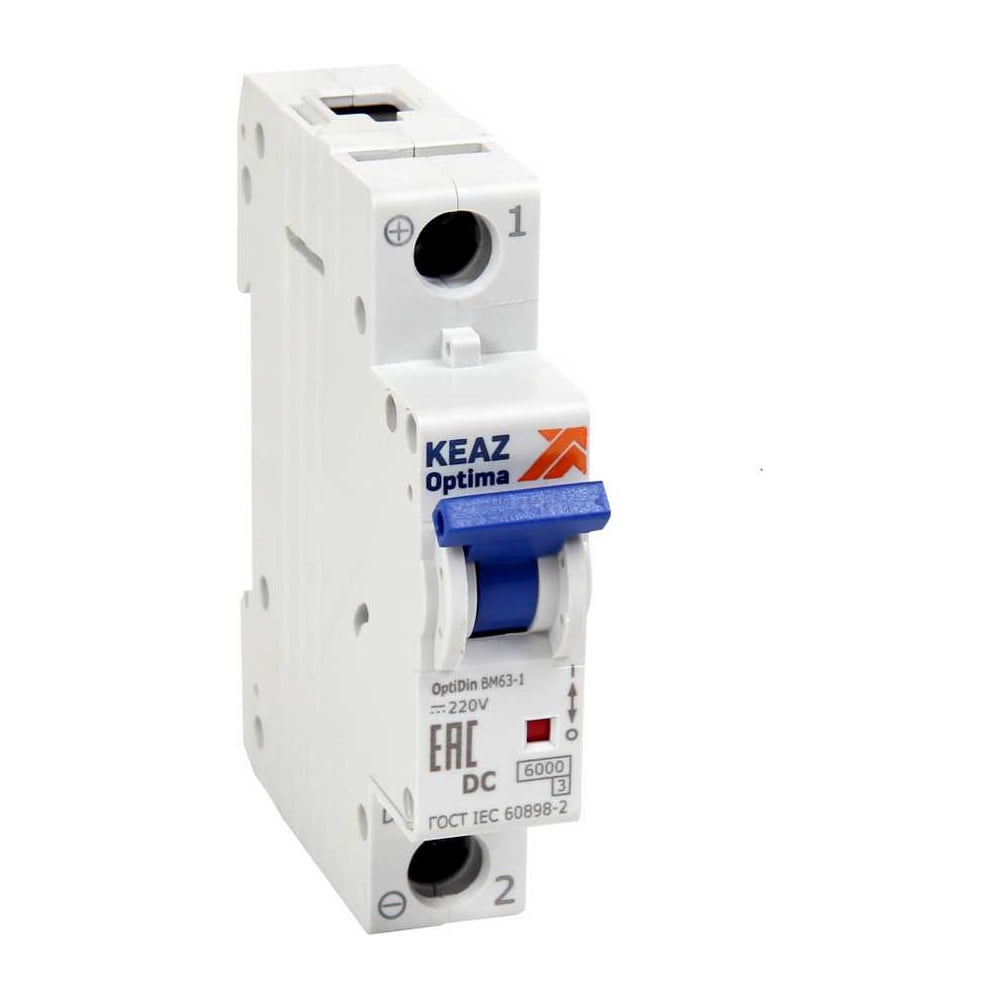 Выключатель автоматический модульный КЭАЗ OptiDin BM63-1K2-DC-УХЛ3 (Новый) 261178