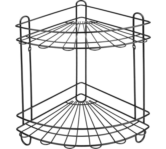 Изображение товара Полка 2-ая угловая SAKURA АЕ-435A, 222x222x335 мм, BL, черный 037299