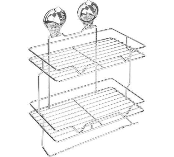 Изображение товара Полка 2-ая малая на присоске SAKURA, Air-lock BI-3113A2 СР, хром 037111