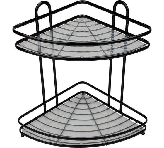 Изображение товара Полка 2-ая угловая SAKURA HO-2214, 260x260x325 мм, BL, черный 018766