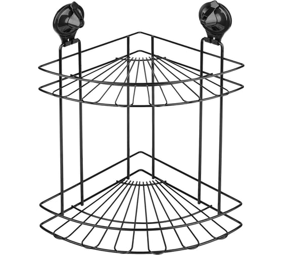 Изображение товара Полка 2-ая угловая SAKURA на присоске, Air-lock, BI-3107A2 BL, черный 037323