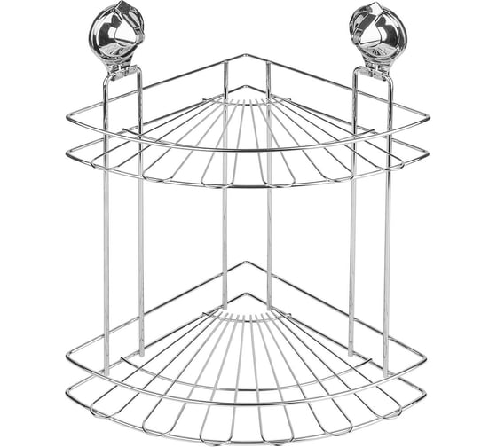 Изображение товара Полка 2-ая угловая SAKURA на присоске, Air-lock BI-3107A2 СР, хром 037112