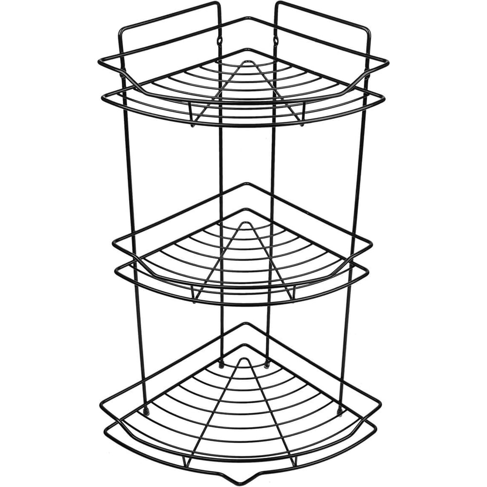 Изображение товара Угловая полка SAKURA АЕ-436 черная для дома и офиса 580x255x350 мм