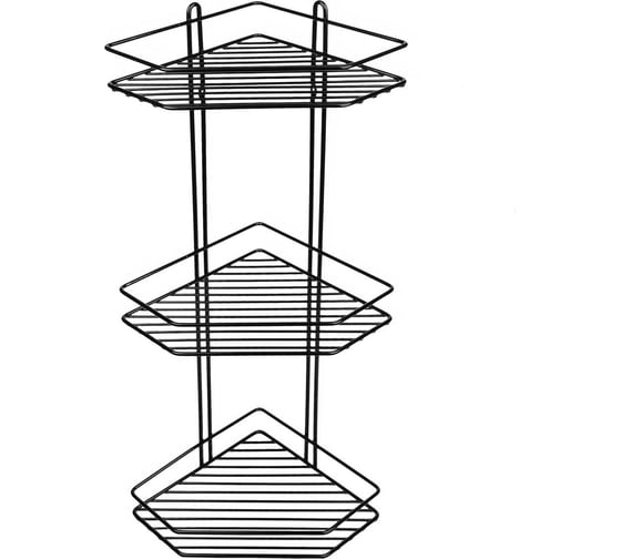 Изображение товара Полка 3-ая угловая SAKURA AE-672, 630x200x280 мм, BL, черный 037302