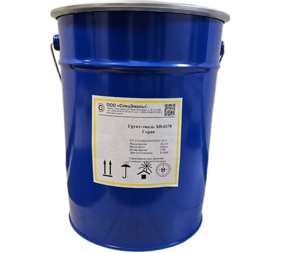 Изображение товара Грунт-эмаль Спецэмаль ООО ХВ-0278 серая, нетто 25 кг 4687205766274