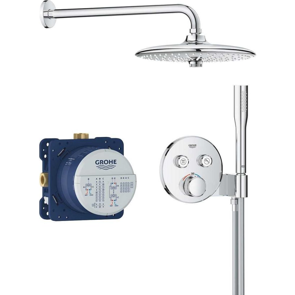Душевая система скрытого монтажа GROHE Grontherm SmartControl с термостатом, хром 34867000