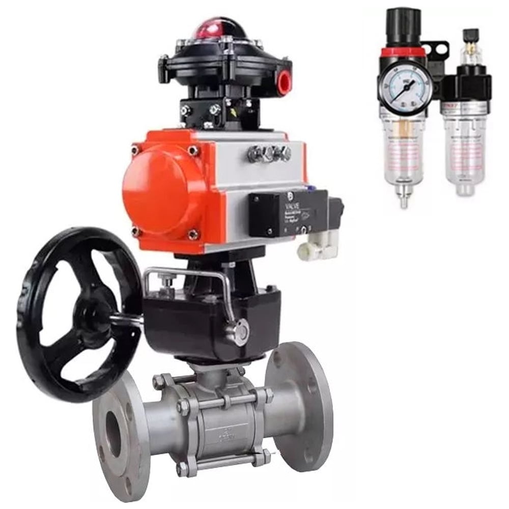 Изображение товара Шаровой кран DN.ru КШФПТ-ISO 316 180 Ду32 Ру40 с пневмоприводом