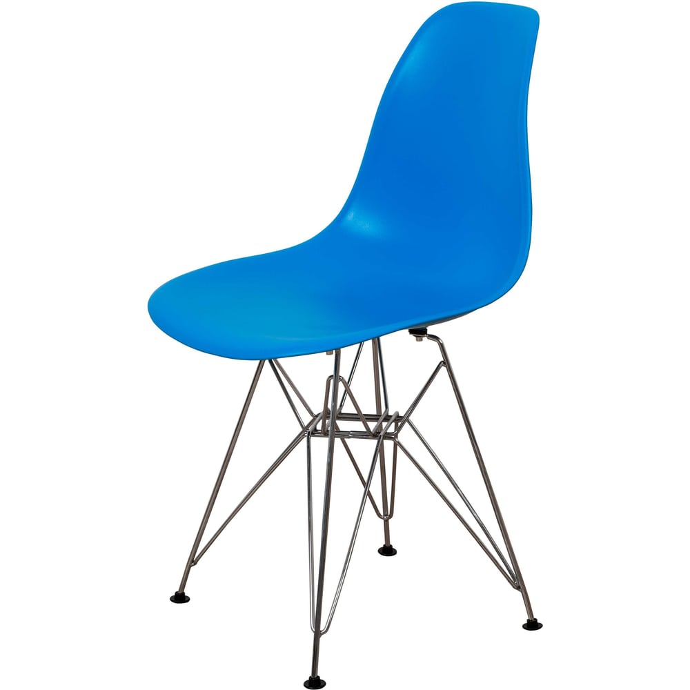 Стул DERSTUHL Chrom Eames, синий DSL02.007 представляет собой современное решение для интерьера. Его конструкция на ножках из хромированного металла обеспечивает надежность и устойчивость, выдерживая нагрузку до 150 кг. Прямоугольная форма спинки и сиденья из полипропилена создает комфортные условия для длительного использования. Высота сиденья составляет 430 мм, что делает его удобным для большинства стандартных столов. Компактные размеры стула, такие как ширина 450 мм и глубина сиденья 400 мм, позволяют легко разместить его в любом пространстве. Синий цвет обивки и каркаса придает изделию стильный и современный вид, подходящий для различных интерьеров. Стул не имеет подлокотников и съемных чехлов, что упрощает его уход и обслуживание.