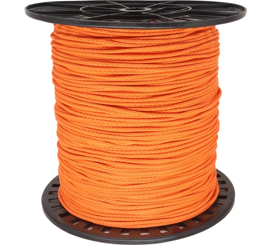 Изображение товара Полипропиленовый вязаный шнур truEnergy без сердечника, 4 мм, оранжевый, катушка 600 м 12869
