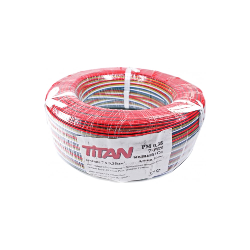 Изображение товара Провод ленточный PM Terminator 0,35 7-Pin 100м Titan плоский медный кабель
