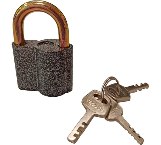 Изображение товара Замок навесной Trodos BC-AL-2-50 алюминий, шагрень серый, блистер 210335