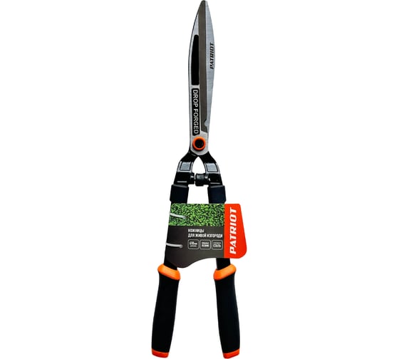 Изображение товара Ножницы для живой изгороди PATRIOT CSF 610, прямые кованые лезвия, PP+TPR рукоятки, регулировка прижима, 610 мм 777007620