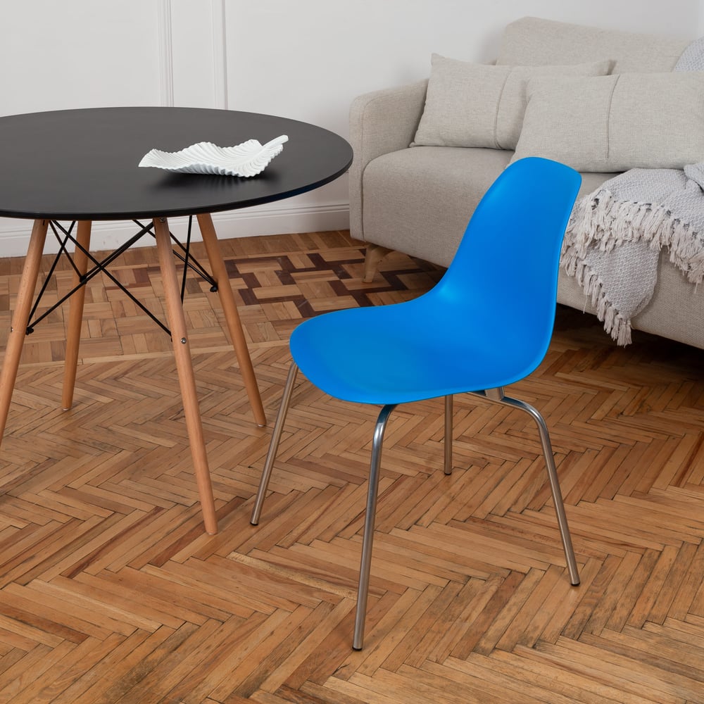 Изображение товара Комплект пластиковых стульев DERSTUHL Elegant Chrom Eames 4 шт синий