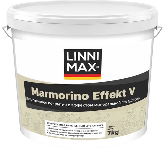 Изображение товара Декоративная интерьерная штукатурка LINNIMAX Marmorino Effect V / Марморино Эффект V, 7 кг 948105996