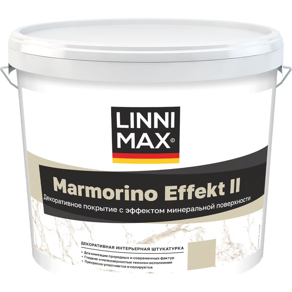 Изображение товара Декоративная интерьерная штукатурка Marmorino LINNIMAX Effect II / Марморино Эффект II, 14 кг 948105987