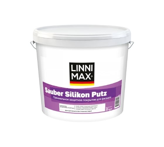 Изображение товара Штукатурка декоративная силиконовая для наружных работ LINNIMAX Sauber Silikon Putz / Заубер Силикон Путц K15 База 1, 25 кг 948106047