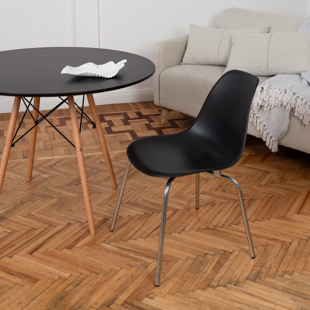 Изображение товара Комплект пластиковых стульев DERSTUHL Elegant Chrom Eames 2 шт черный