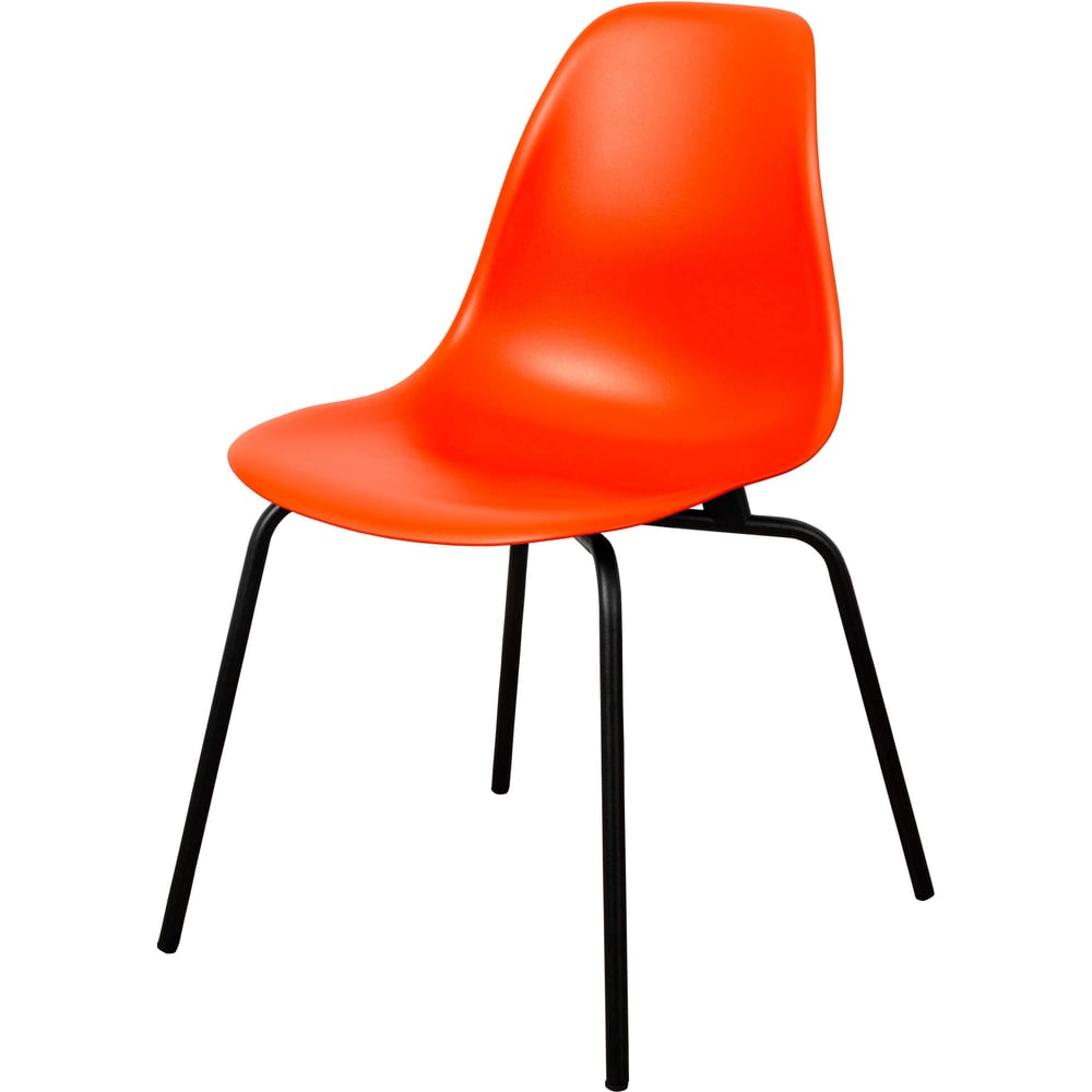 Изображение товара Комплект из 4 пластиковых стульев DERSTUHL Elegant Black Eames оранжевые