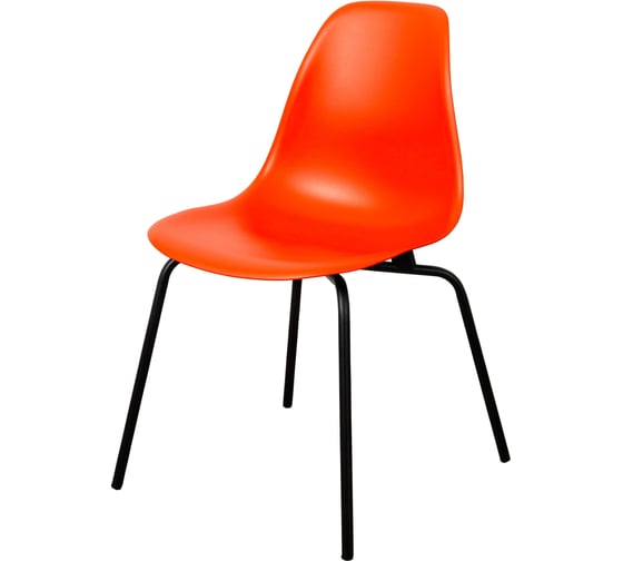 Изображение товара Комплект стульев пластиковых DERSTUHL 4 шт Elegant Black Eames, Оранжевый, DSL038.005.4