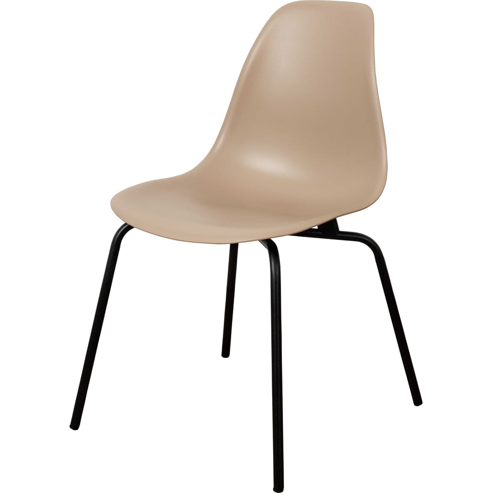 Изображение товара Пластиковый стул DERSTUHL Elegant Black Eames темно-бежевый черный металлический современный