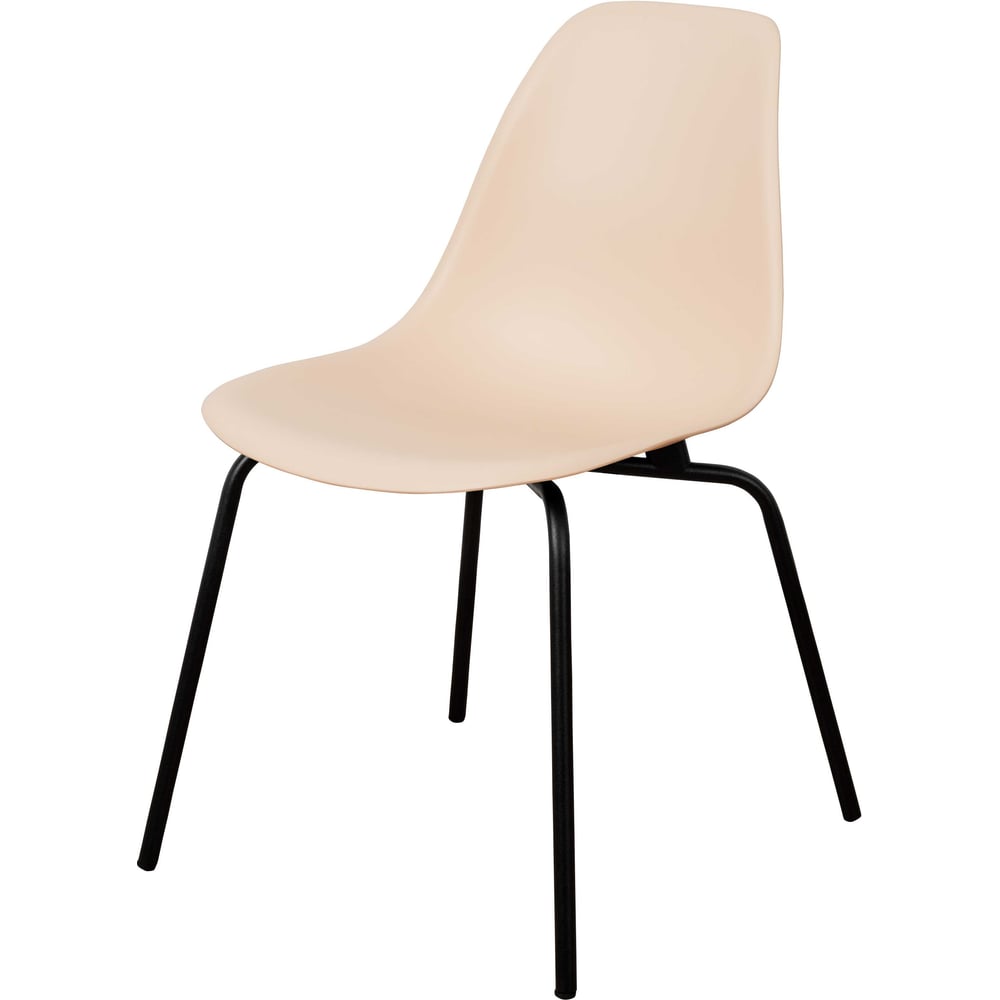 Изображение товара Пластиковый стул DERSTUHL Elegant Black Eames модель DSL038.014 бежевый и черный