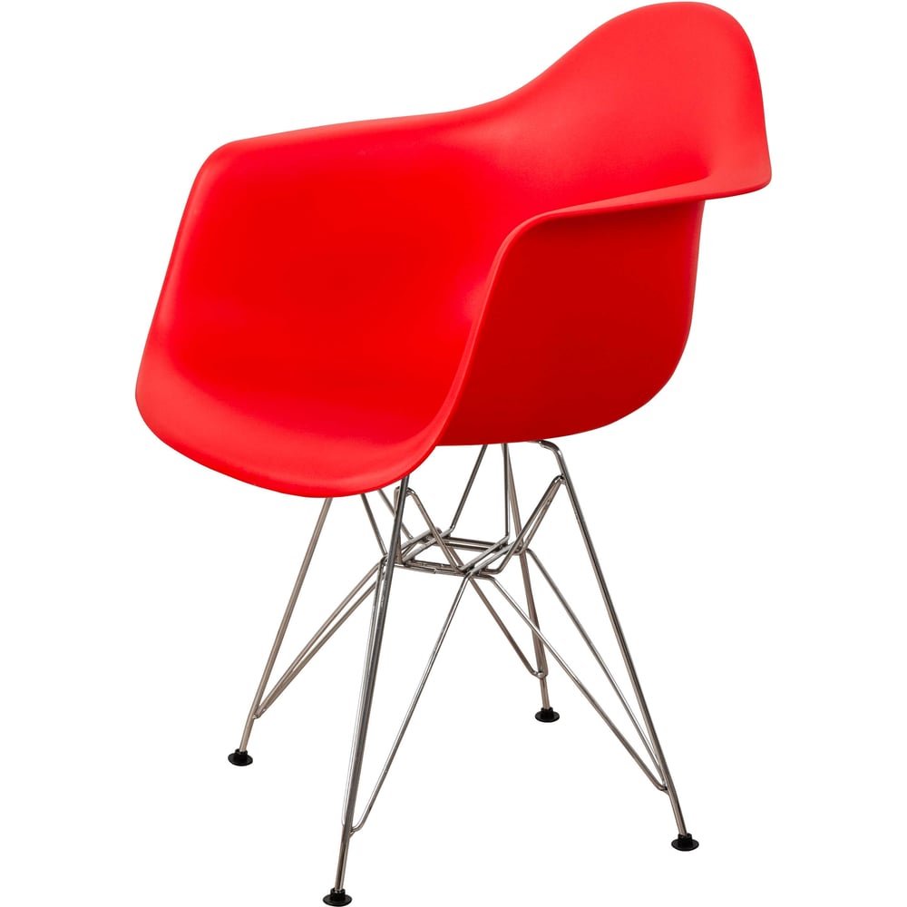 Стул-кресло DERSTUHL Chrom Eames представляет собой современное решение для интерьера, сочетающее в себе стиль и функциональность. Комплект из четырех стульев выполнен в ярком красном цвете, что придаст пространству выразительность и динамику. Каркас из хромированного металла обеспечивает прочность и устойчивость, выдерживая нагрузку до 150 кг. Сиденье и спинка изготовлены из полипропилена, что делает их легкими и простыми в уходе. Прямоугольная форма спинки и сиденья обеспечивает комфортное расположение тела, а наличие подлокотников добавляет удобства. Высота сиденья 420 мм позволяет использовать стулья как в обеденной зоне, так и в офисе. Габариты 600х580х820 мм делают их подходящими для различных помещений, а общий вес комплекта в 19 кг облегчает транспортировку и установку.