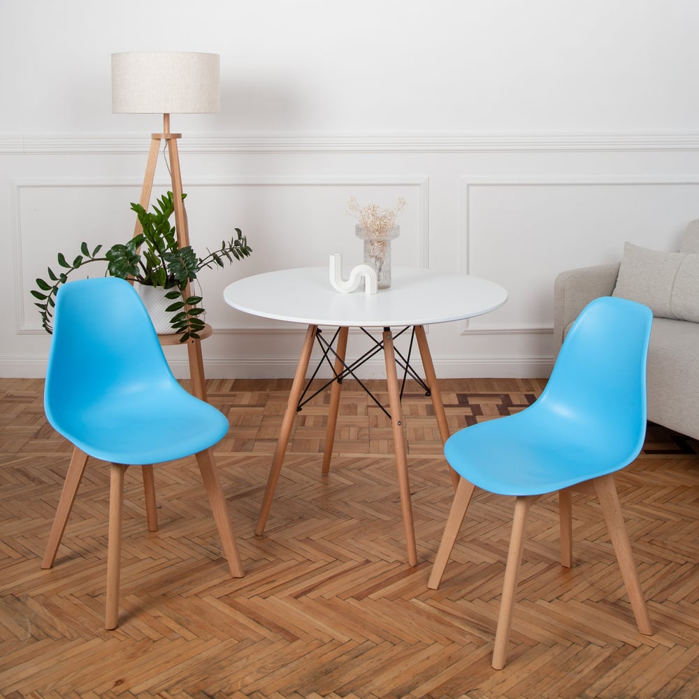 Изображение товара Комплект пластиковых стульев DERSTUHL Grand Wood Eames голубой 2 шт