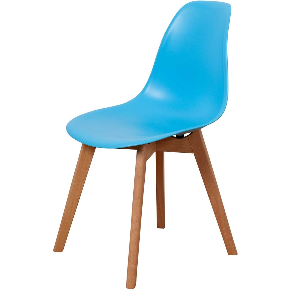 Изображение товара Комплект пластиковых стульев DERSTUHL Grand Wood Eames 4 шт голубой современный дизайн