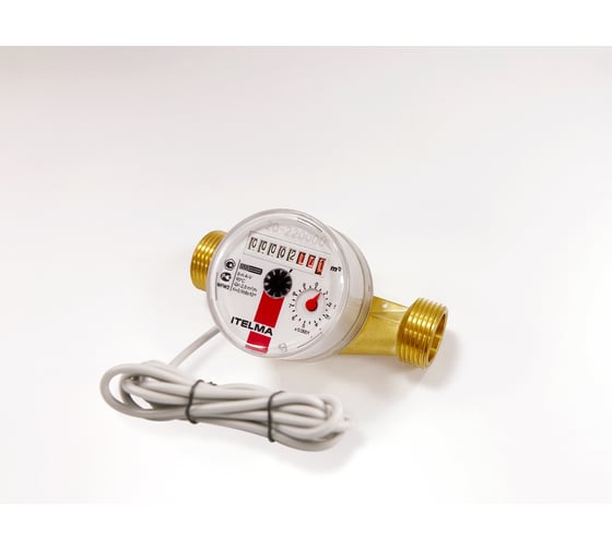 Изображение товара Счетчик горячей воды ITELMA (IP68, Ду=20мм, L=130мм, Qном=2,5 м3/ч, импульсный выход ГЕРКОН, класс защиты от пыли и влаги IP68) WFW24.E130-0-R-L-10-IP68