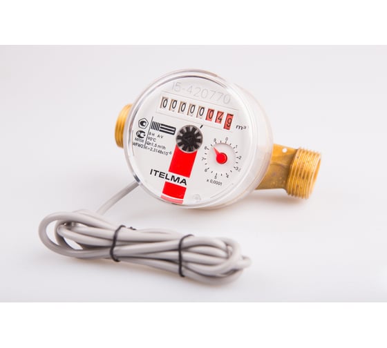 Изображение товара Счетчик горячей воды ITELMA (Ду=15мм, L=110мм, Qном=1,5 м3/ч, импульсный выход ГЕРКОН, вес импульса =1 л) WFW24.D110-3-B-L-01-IP54