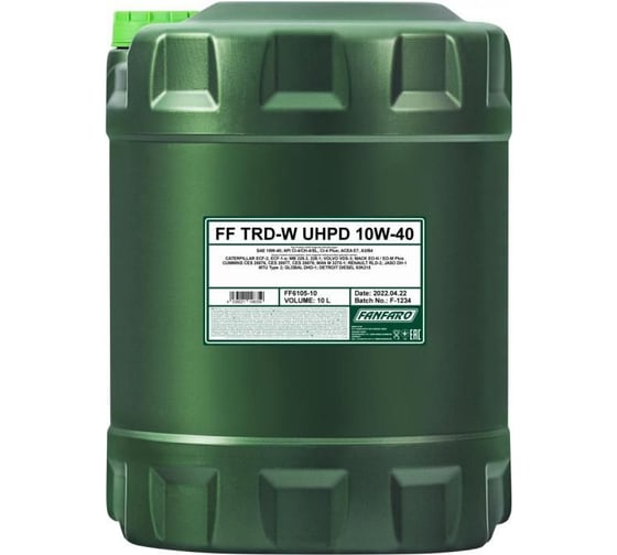 Изображение товара Полусинтетическое моторное масло FANFARO TRD-5 UHPD 10W40 10 л FF6105-10-E