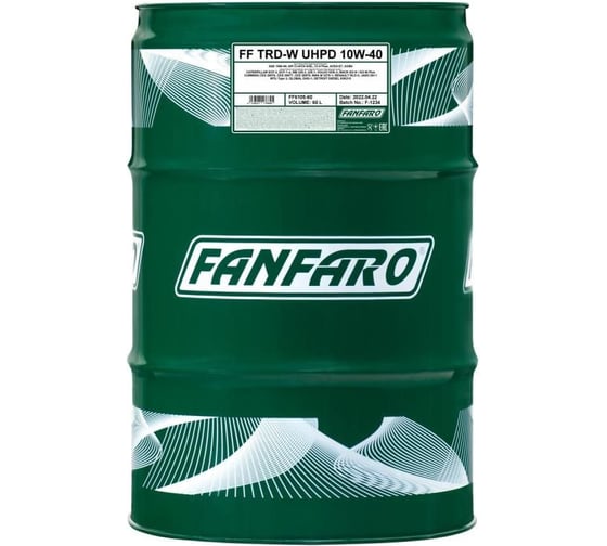 Изображение товара Полусинтетическое моторное масло FANFARO TRD-W UHPD 10W40 60 л FF6105-60-E