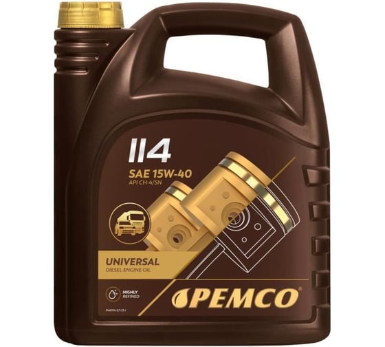 Изображение товара Минеральное моторное масло PEMCO 114 15W40 5 л PM0114-5-E